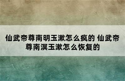 仙武帝尊南明玉漱怎么疯的 仙武帝尊南溟玉漱怎么恢复的